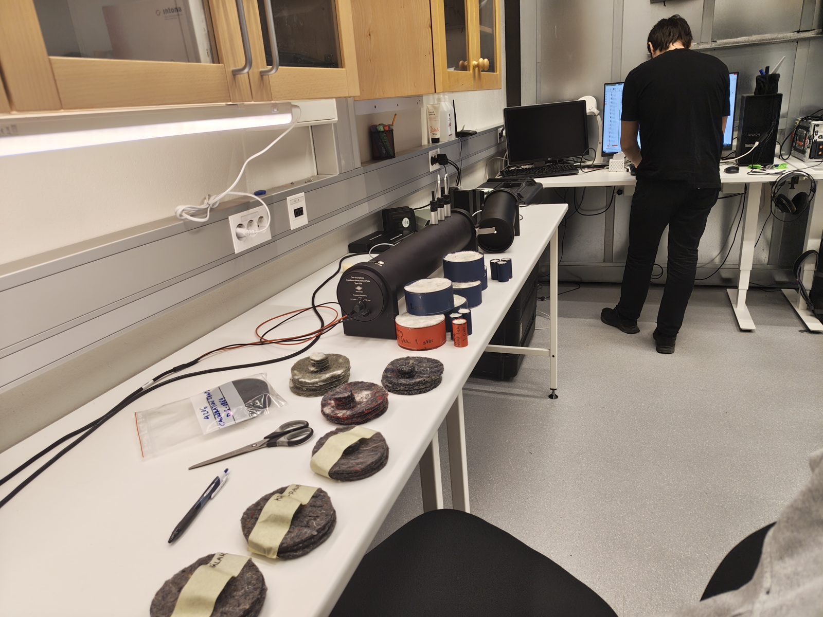 Acoustic testing in progress in the lab