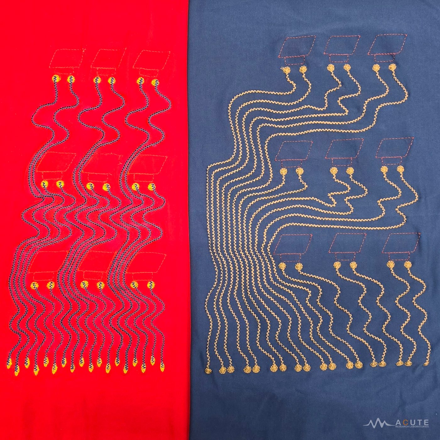 Wavy Conductive Thread Embroidery